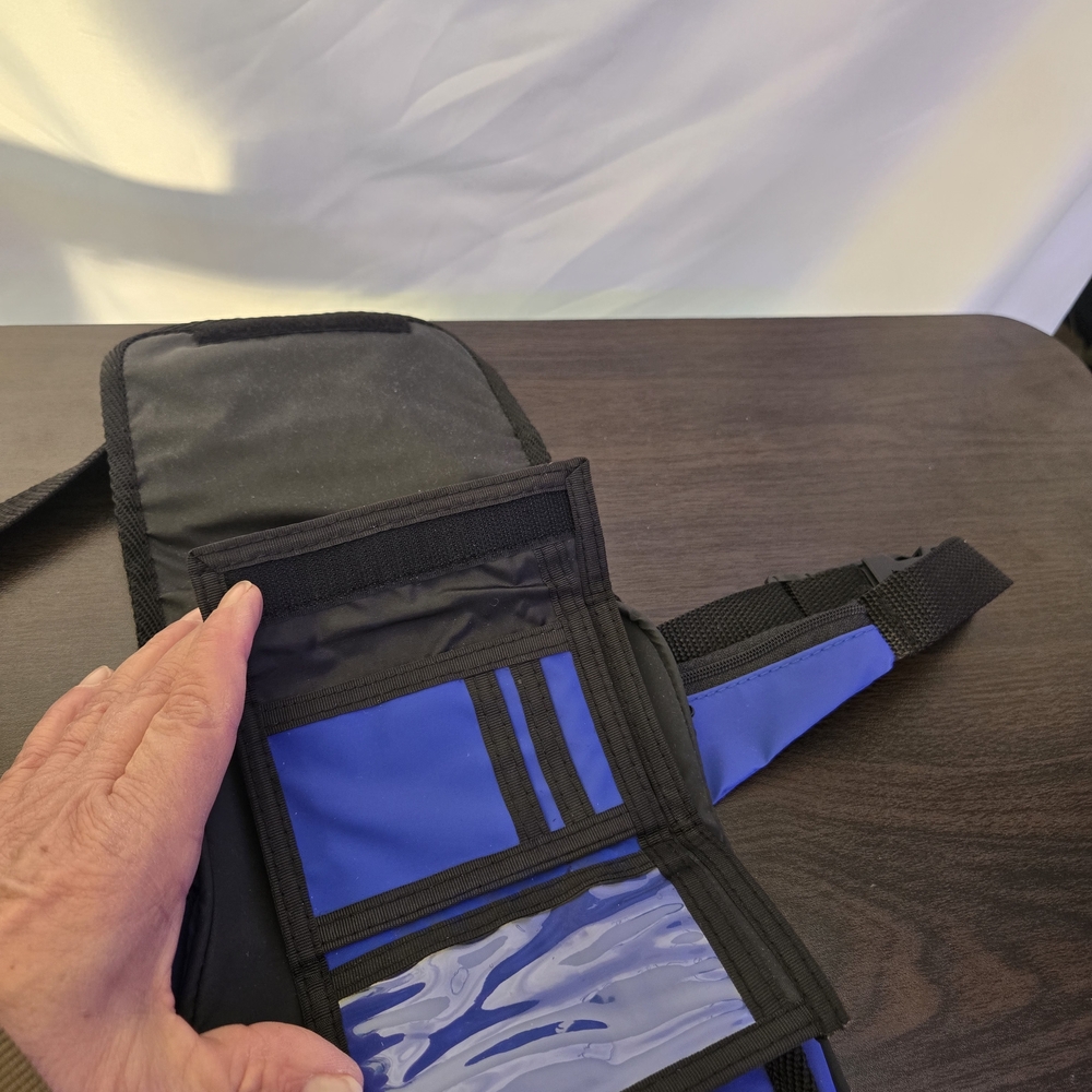Blue and Black Men's Crossbody Bag - Picture 10 of 12